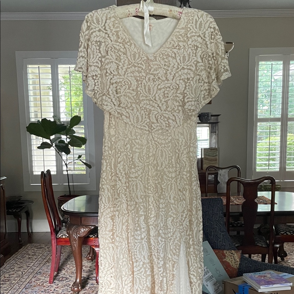 Cream Lace Maxi Dress by Reba - Picture 5 of 7
